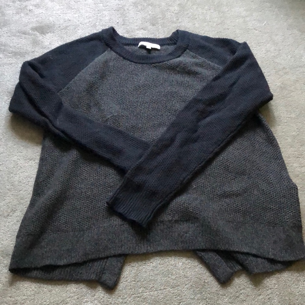 MADWELL COLORBLOCK SWEATER GREEN/NAVY w OPEN BACK